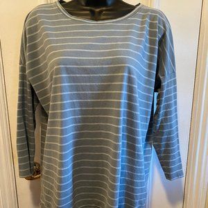 Patagonia Brand - Green Striped Tee Shirt Size L